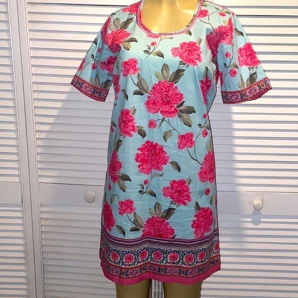 Bella Tu PEONY SHIFT DRESS IN MULTI size S - Picture 3 of 8